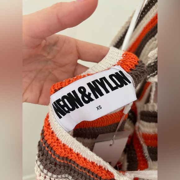 Neon & Nylon Crochet Halterneck Mini Dress NWT - Picture 10 of 10